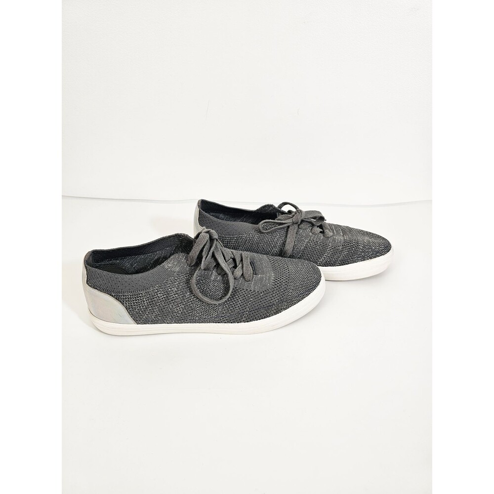 Restricted Size 9 Women's Gray Metallic Woven Flat Sneakers
